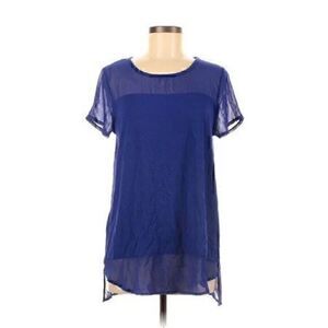 Vince Camuto Navy Short Sleeve Lined Stretch T-Shirt Size XS